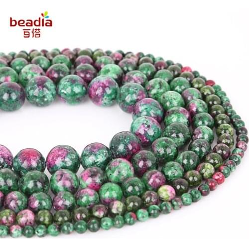 HOT Sale Natural Beads Diameter 4/6/8/10/12mm Aperture 1mm38 cm/bag Plus Red And Green Necklace Jewelry Ladies DIY Gift