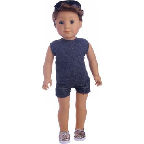 Best sweet Gift Solid color suit (primer shirt + shorts) for Logan boy doll, Children best Birthday Gift