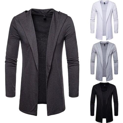 MRMT 2021 Brand New Mens Jackets Sweater Hooded Cardigan Solid Color Overcoat for Male Knitted Hooded Long-sleeved Jacket