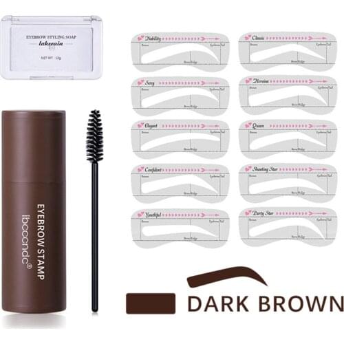 New Eyebrow Stamp Kit Eyebrow Powder Stamp Makeup Eyebrow Stencils Eyebrow Shaping Styling Soap Hairline Thickener Waterproof