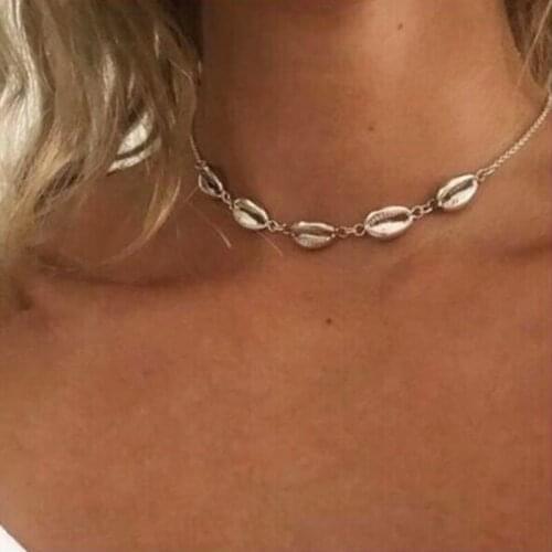 Nx161 European Fashion Vintage simple personality Alloy shell Clavicle necklace 2021 trend Womens Jewelry Accessories