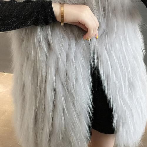 2021 Autumn Winter Women Thick Warm Fake Fox Fur Vest Female Chic Pockets Furry Teddy Waistcoat Ladies Slim Sleeveless Vest T187