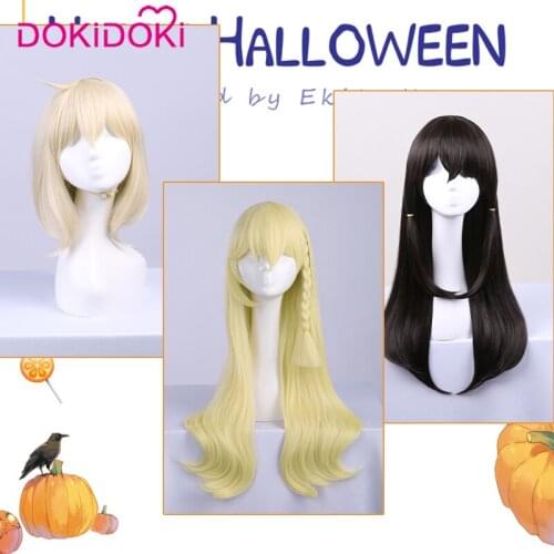 DokiDoki Game/Anime Copslay Wig Touhou Project Bkack Straight Women Hair Touhou Project Halloween Cosplay Wig Heat Resisitant
