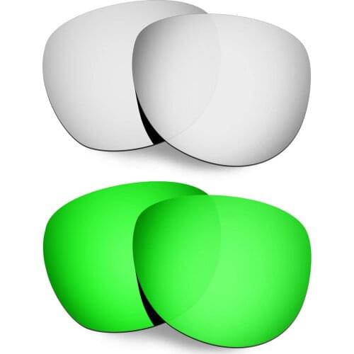 HKUCO Polarized Replacement Lenses For Stringer Sunglasses Silver/Green 2 Pairs