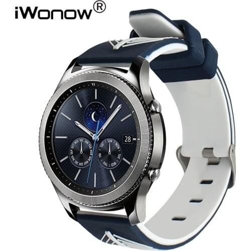 Quick Release Silicone Rubber Watchband 22mm for Samsung Gear S3 R760/R770 Galaxy Watch 46mm R800 Feather Grain Band Wrist Strap