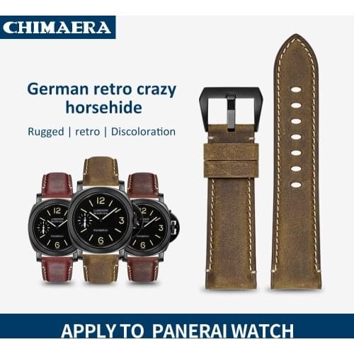 CHIMAERA Watch Band Quick Release Leather Strap Black Brown Coffee 18mm 19mm 20mm 21mm 22mm Watch Band Strap Silver Buckle Clasp