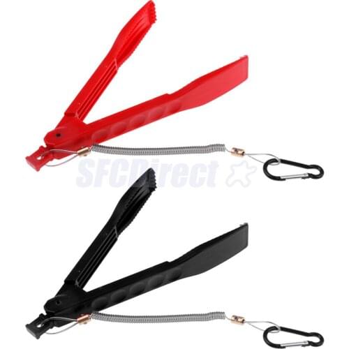 Fishing Grip Gripper Plier Fish Body Clamp Holder Controller Tackle with Coiled Lanyard Carabineer