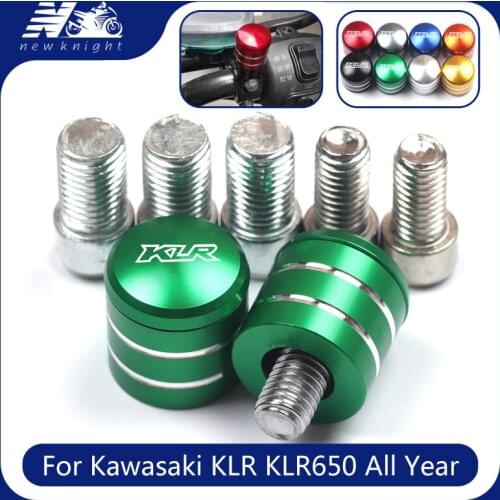 With Logo For Kawasaki KLR KLR650 All Year Mtorcycle CNC Aluminum Rearview Handlebar Mirror Bolt Screw Mount Adapter Accessories