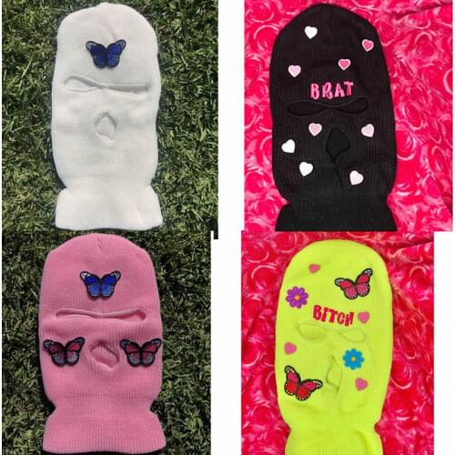 Y2k Masked hat Harajuku Masked hat Kawaii Masked hat Gothic Masked hat Punk Masked hat Dark Hip hop Masked hat Street Masked hat