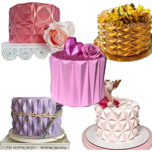 Diamond Design Pastry Border Decorating Tools Silicone Fondant Moulds Cake Molds Lace Mat Resin Clay Pan Sugarcraft Bakeware