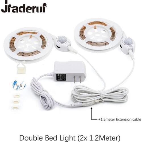 Motion Sensor Bed Led Strip Lights 1.2M Flexible LED Strips Motion Activated Night Lights Kit Bed Hallways Cabinet Auto ON/OFF