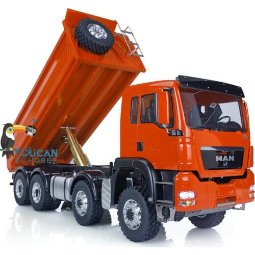 LESU MAN RC Dumper 8*8 Truck Hydraulic Bucket Model Painting Car Motor ESC Servo THZH0481-SMT2