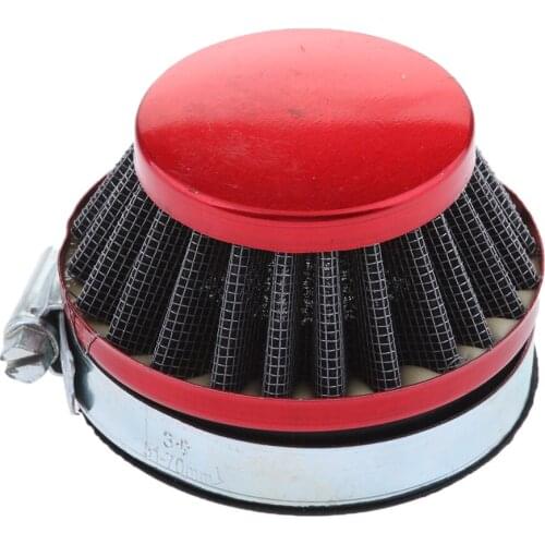 Motorcycle Air Intake Filter Cleaner Red for 2-strokes 49cc-80cc Motorized Bicycle ATV Dirt Bike MTA4 (58mm)