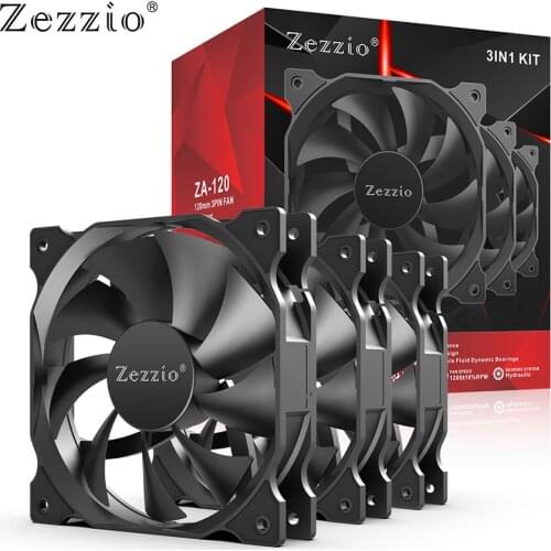 ZEZZIO ZA-120 12cm 3in1 CPU Cooler fan 3PIN and molex port Computer Case silence Cooling fan