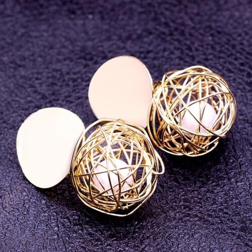 New Fashion Statement Pearl Geometric Earrings For Women Hanging Dangle Earrings Drop Earing Modern Jewelry Bijoux