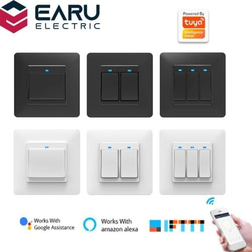 1 2 3 GANG AC100-240V 10A WiFi Smart Timer Light Wall Switch Push Button Switch Smart Life Tuya Remote Control Alexa Google Home