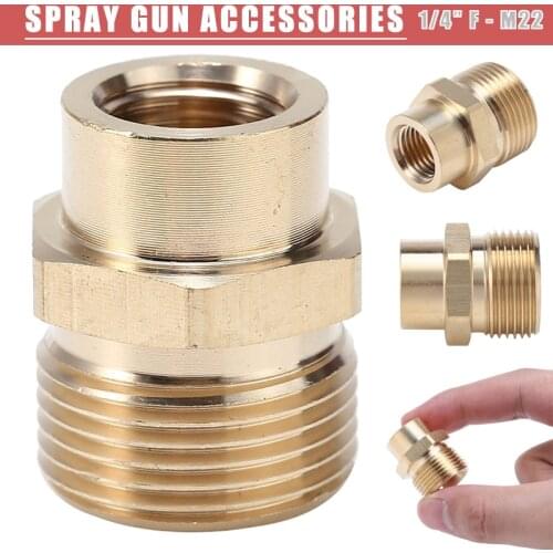 1X Copper Washer Snow Foam Lance Adapter Coupler 1/4 inch F - M22 Brass Joint Nozzle for Spray Gun Car Washing Accessories