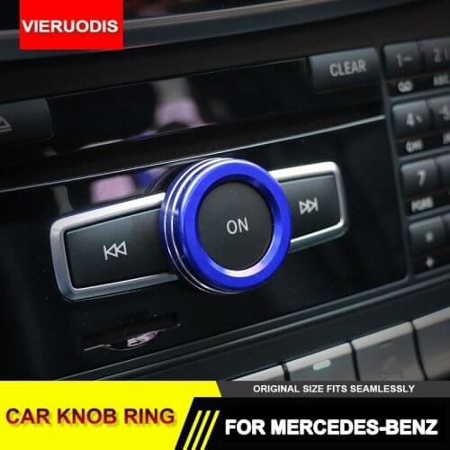 1pcs Car Volume Knob Trim Ring Cover Aluminum alloy Car Accessories Decor for Mercedes Benz A/B/E Class GLK GLA CLA GLE ML GL
