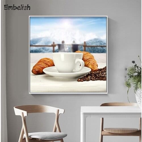 1 Pieces Hot Selling Coffee And Bread Modern Kitchen Home Decor Pictures Living Room Wall Art Posters HD Print Canvas Paintings