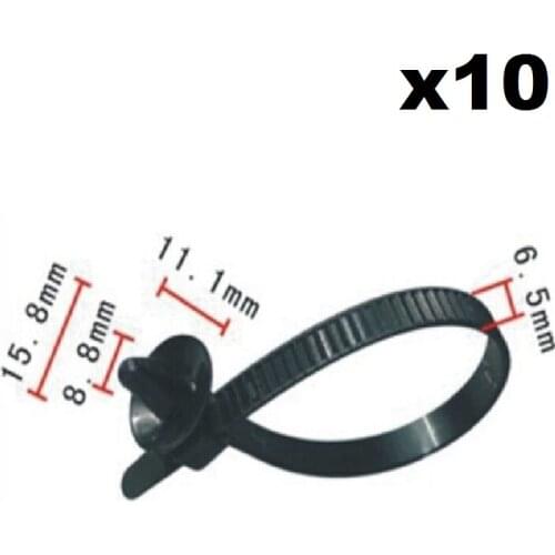 10x Push Mount Wire Ties Releasable Nylon Cable Strap For Honda / Nylon Retainer Clip Brand New