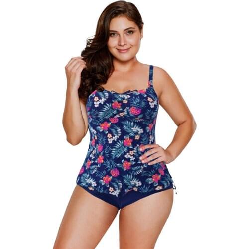 2020 Large Size Bikinis Set Russia Women Swimsuit Floral Print Plus Size Bikini Sexy Biquinis Women Vintage Swimwear 5XL