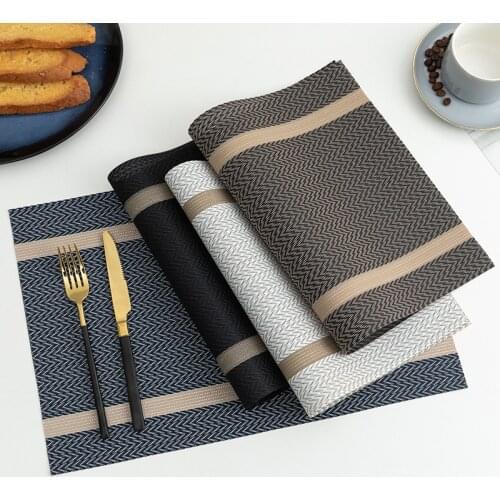 4 Pcs/set Modern Elegant PVC Placemat Dining Table Mat Cafe Anti-slip Hot Placemats Bowl Pad Cup Mat Table Coasters WF