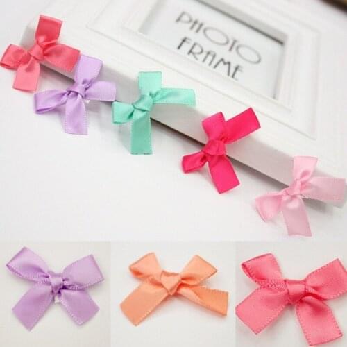40PCS Polyester Satin ribbon Bow tie Wedding Scrapbooking Embellishment Crafts Decoration