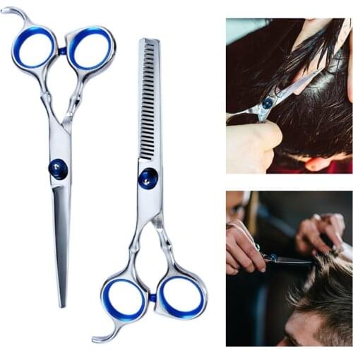 6 inch Cutting Thinning Styling Tool Hair Scissors Stainless Steel Salon Hairdressing Shears Regular Flat Teeth Blades
