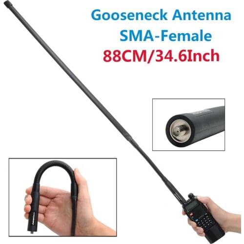 88CM Gooseneck CS Tactical Antenna SMA-Female VHF/UHF Dual Band Antenna for Baofeng UV-5R GT-3 UV-82 Kenwood Radio Walkie Talkie