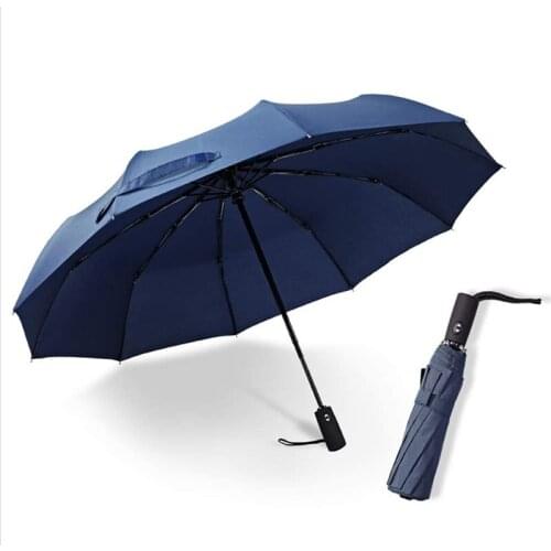 Automatic Open Close Large Canopy Umbrella STRONG Reinforced WINDPROOF Frame With Folding Lightweight Travel