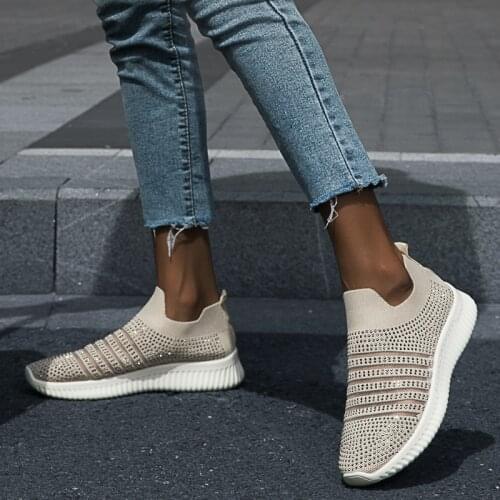 BALENC Fashion Running Sneaker Shoe Women Zapato De Mujer Crystal Sneaker Platform Chaussures Female Rhinestone Shoes Big 35-43