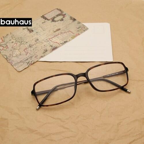 Bauhaus ultem Glasses Frame Unisex Ultralight Square、Ultrafine border Myopia Prescription Eyeglasses Metal Full Optical Frame