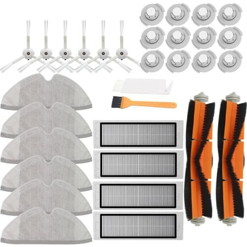 Side Brush Roll Brush for Xiaomi Roborock Robot S50 S5 Vacuum Cleaner Spare Parts Kits Mop Cloths Wet Mopping filter Water Tank