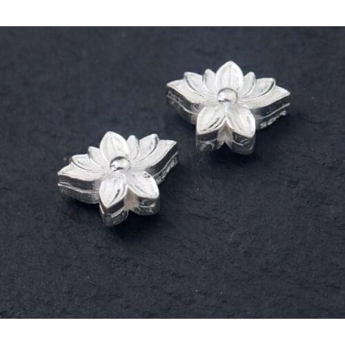 Pretty Double Size Lotus Flower Charm Beads 925 Sterling Silver Small/Big Size Decoration Spacer Beads Fit Bracelets DIY Jewelry