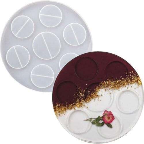Coaster Cup Mat Crystal Epoxy Resin Mold Serving Plate Tray Silicone Mould DIY Handmade Crafts Casting Tool K3ND