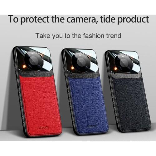 Casing For Huawei Mate 40 Pro Plus Case Leather Skin Soft TPU Silicone Case for Huawei Mate40 Pro+ Mirror Glass Back Cover