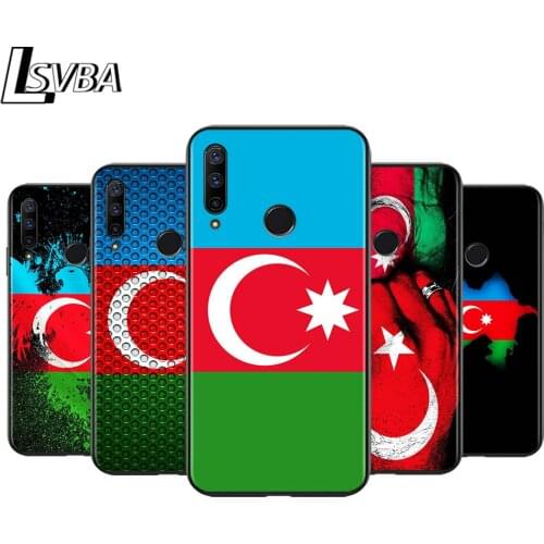 Azerbaijan Flag for Huawei Honor 30 20S 20 10i 9S 9A 9C 9X 8X 10 9 Lite 8A 7C 7A Pro Phone Case Black Cover