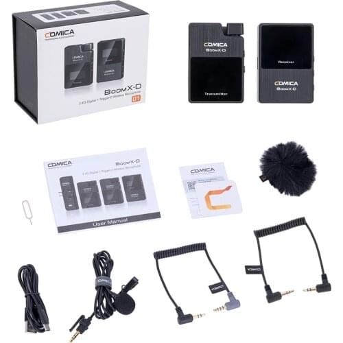 Comica BoomX-D Wireless Microphone Transmitter Kit Mini Microphone Receiver 2.4G Digital Microfone For Smartphones Video Mic