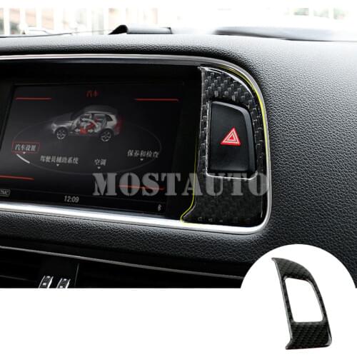 For Audi Q5 8U Carbon Fiber Center Hazard Warning Light Switch Cover 2009-2015 1pcs Car Accessories Interior Car Decor Car Trim