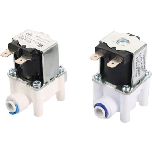 Normally Closed Electric Water Solenoid Valve 1/4" Quick Access Water Purifier DC 12V 24V Magnetic Water Inlet Flow Switch