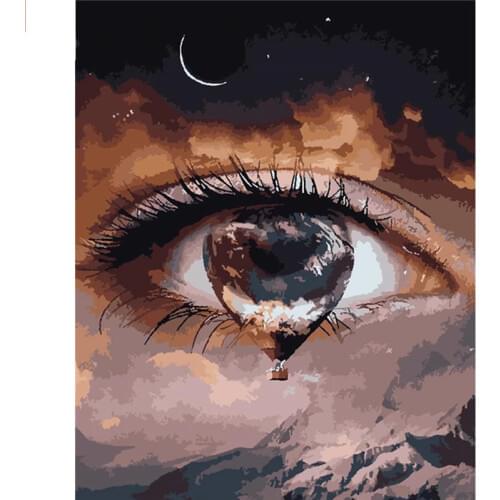 Sad Tears Girl Figure DIY Painting By Numbers Hand Painted Oil Painting Adult Child Picture Colouring Home Decor Unique Gift