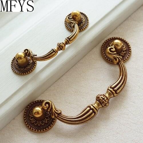 2.5" 3.75" Drop Pulls Dresser Bail Pull Drawer Handles Knob Antique Gold Brass Cabinet Handle Door Handle Pull Shabby Chic