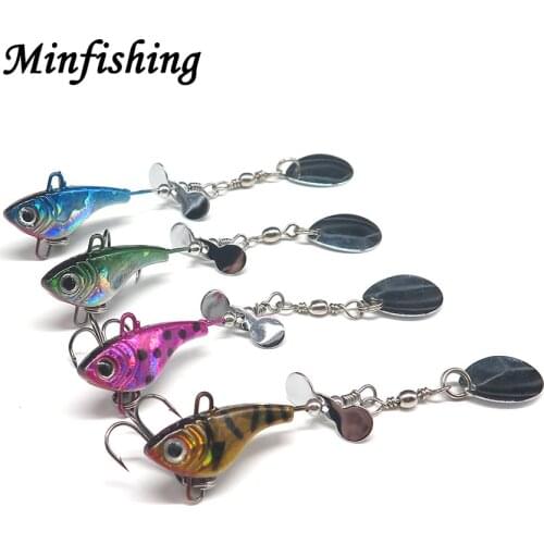 Minfishing 2pcs 4 Color Metal Lure Spinnerbait Fishing Bait 12g Spinner Bait Isca Artificial Spoon Fishing Lure