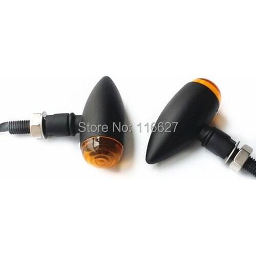 Freeshipping BLACK Bullet Mini TURN SIGNAL LIGHT for Honda Shadow Cafe Racer CB 340 450