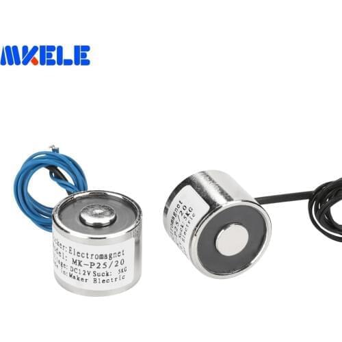Mk25 / 20 Miniature Electromagnet Coil Reliable ElectricIndustrial Electric Lifting Magnet Power-off Degaussing Dc 6v 12v 24v