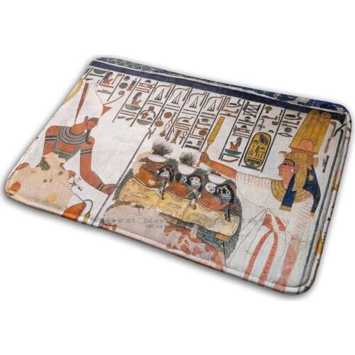 Nefertari Tomb Wall Mat Rug Carpet Anti-Slip Bedroom Entrance Door Mat Nefertari Egypt Egyptian Tomb Horus Ramses