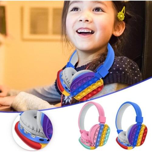 2021 New Decompression 5.0 Goston Stereo Headset Creative Silicone Push Bubble Fidget Toy Luminou Large Simpl Fidget Toy For Kid