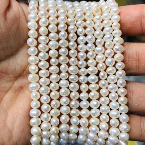Wholesale 5strands Pearls Beads 6-7mm Freshwater Pearl Jewelry Beads 40cm/strand