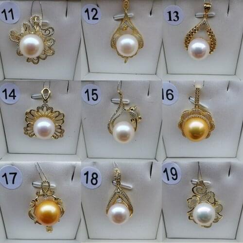 YS 925 Sterling Silver Big Size 13-14mm Round High Luster Freshwater Edison Pearl Pendant Necklace Fine Jewelry