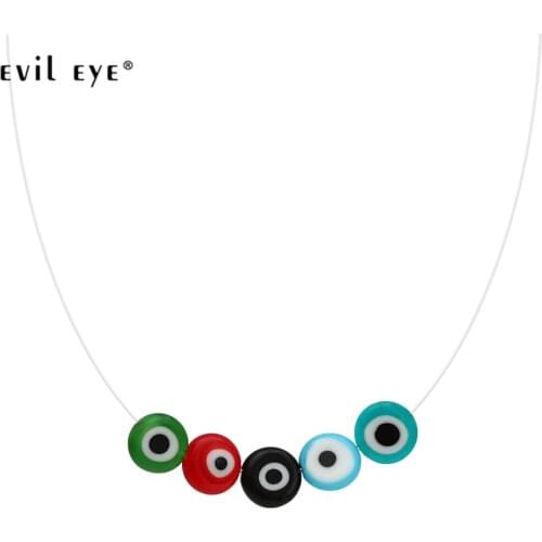 EVIL EYE Colorful Turkish Evil Eye Bead Necklace Glass Heart Star Pendant Necklace Fashion Jewelry for Women Girls Men BE271